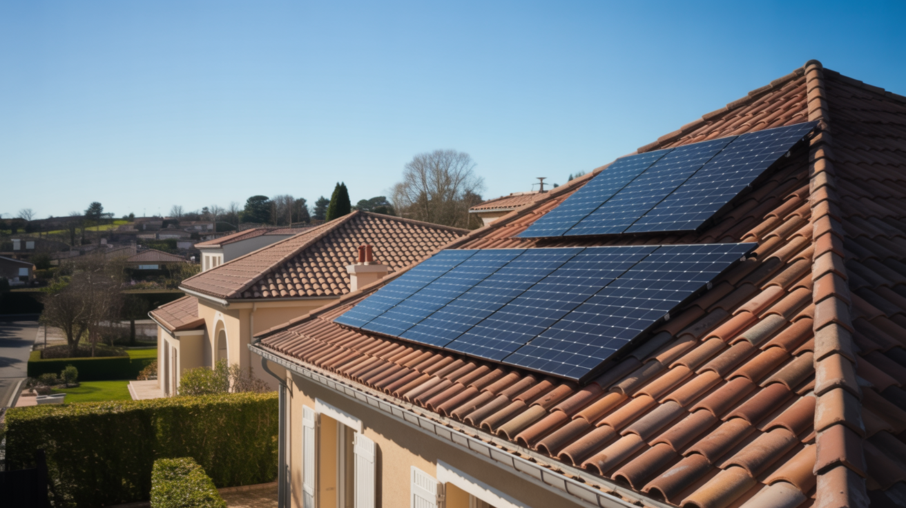 Maison avec panneaux solaires